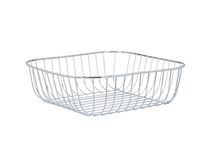 Kinvara Frutero Metal Cuadrado Cromado 30x30x9 cm (Set de 6)