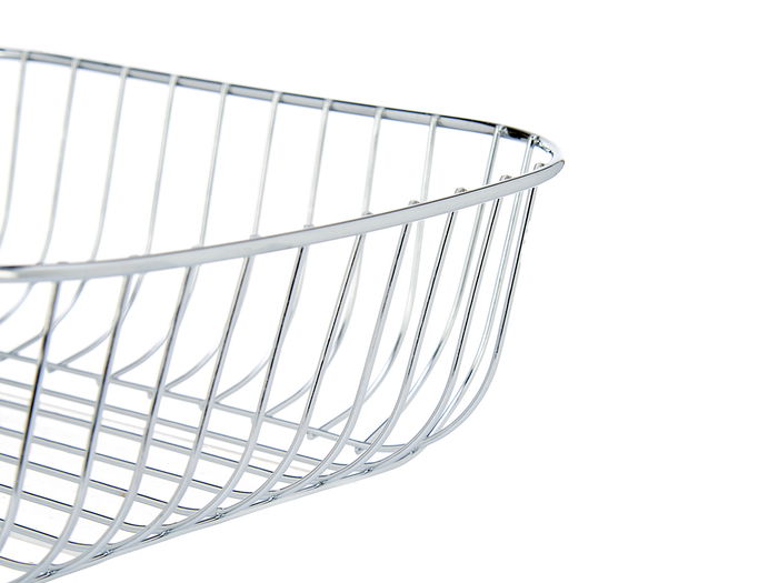 Kinvara Frutero Metal Cuadrado Cromado 30x30x9 cm (Set de 6)