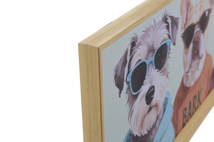 DKD Home Decor Cuadro Lienzo Perros 3D Pack de 2