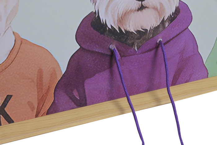 DKD Home Decor Cuadro Lienzo Perros 3D Pack de 2