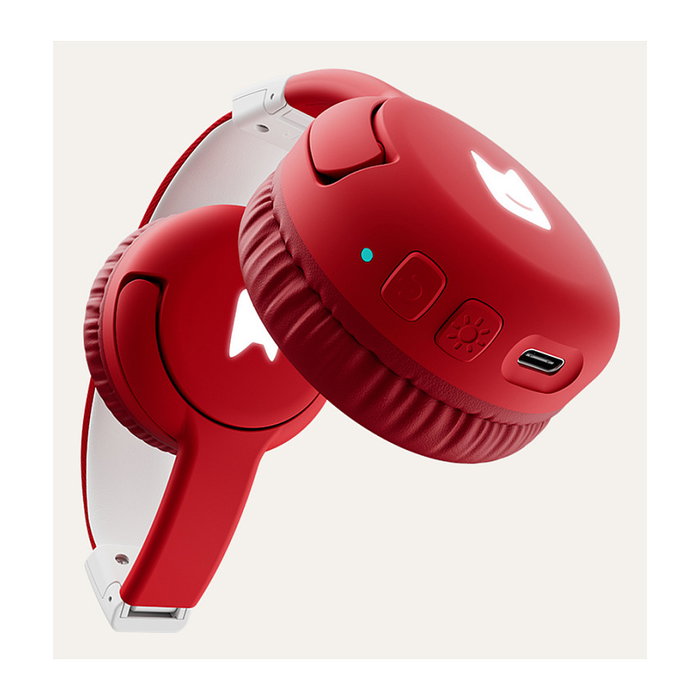 tonies Auriculares Bluetooth de Diadema para Niños, Rojo/Blanco tonies Auriculares Bluetooth de Diadema para Niños, Rojo/Blanco