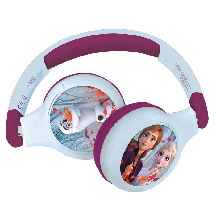 LEXIBOOK Auriculares Plegables Frozen Disney Bluetooth 5.0 con Micrófono y Cable Jack Extraíble para Niños