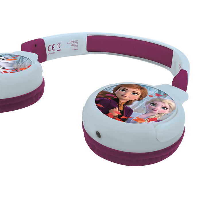 LEXIBOOK Auriculares Plegables Frozen Disney Bluetooth 5.0 con Micrófono y Cable Jack Extraíble para Niños