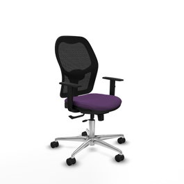 PIQUERAS Y CRESPO Silla de oficina Jorquera con mecanismo Sincro/Traslack, Morado y Negro