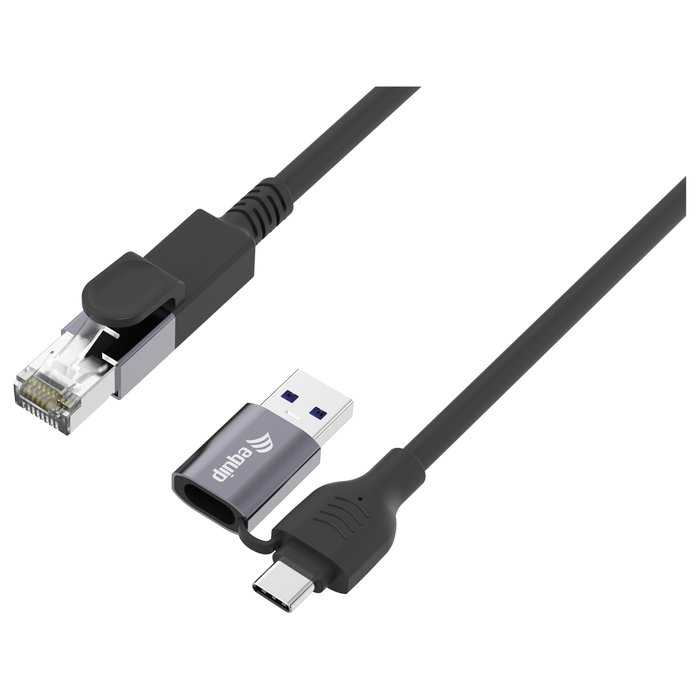 EQUIP Adaptador Gigabit USB-C+A a RJ45 1.00m negro EQUIP Adaptador Gigabit USB-C+A a RJ45 1.00m negro