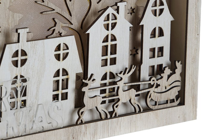 DKD Home Decor Decoración de Pared MDF LED Natural 30x15x5 cm