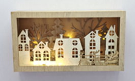 DKD Home Decor Decoración de Pared MDF LED Natural 30x15x5 cm