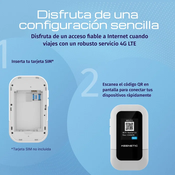 Keenetic Roamer 4G KN-5110-01-EU AX1800 Wi-Fi 6 4G+ Módem Router Gris/Negro Keenetic Roamer 4G KN-5110-01-EU AX1800 Wi-Fi 6 4G+ Módem Router Gris/Negro