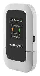 Keenetic Roamer 4G KN-5110-01-EU AX1800 Wi-Fi 6 4G+ Módem Router Gris/Negro