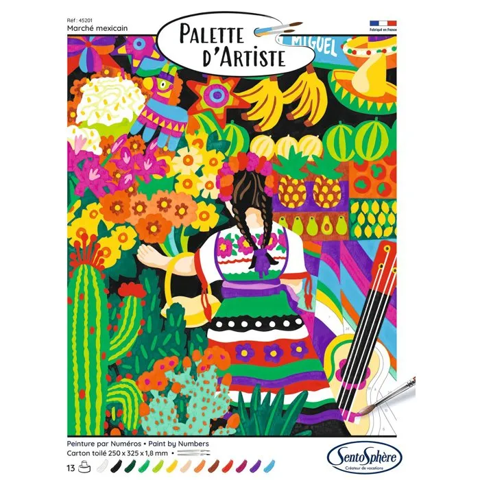 Sentosphere AAAQX29393 Pintura acrílica para adultos, kit de pintura por números sobre lienzo con paleta de artista