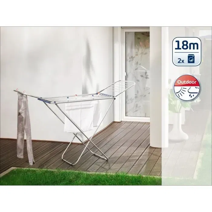 Leifheit 81151 Secadora de Ropa Classic Siena, 18m de Espacio de Secado, Ultraligera y Espaciosa, Gris