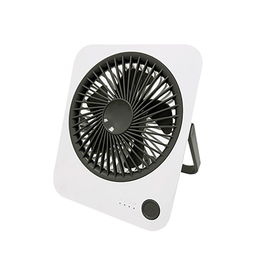 F-Air Ventilador de Sobremesa Recargable Blanco y Negro, 3 Velocidades, Batería 1200 mAh, 16.5 x 14 cm, Compacto