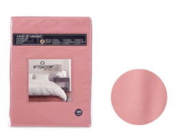Giftdecor Set 3 Sábanas 135 cm Color Rosa Encimera 205x245 Cm, Almohada 45x150 Cm, Bajera 135x200 Cm (Set de 12)