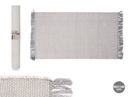 Giftdecor Alfombra Artesanal 140 x 80 cm Gris Claro (Set de 6)