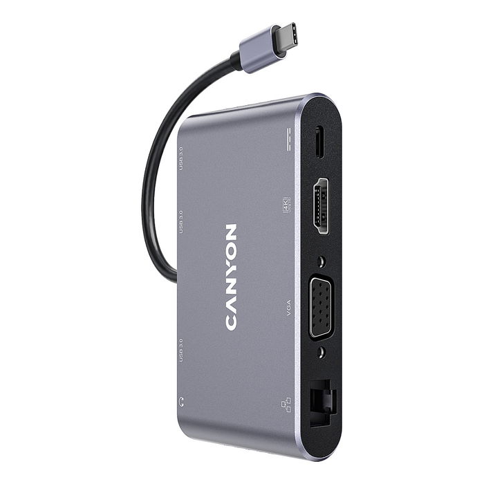 Canyon DS-14 Hub USB-C 8 en 1 4K - Gris Canyon DS-14 Hub USB-C 8 en 1 4K - Gris