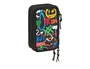 Safta Plumier Escolar Triple Cremallera 37 Piezas, Colección Graffiti, Dimensiones 195x125x55 mm