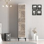 Hanah Home Armario Kumsal P - Blanco Ancho 40 cm x Alto 47.5 cm x Profundo 201.4 cm Tablero Melamina Robusto y Elegante para Dormitorio