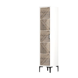 Hanah Home Armario Kumsal P - Blanco Ancho 40 cm x Alto 47.5 cm x Profundo 201.4 cm Tablero Melamina Robusto y Elegante para Dormitorio