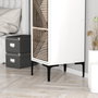 Hanah Home Armario Kumsal P - Blanco Ancho 40 cm x Alto 47.5 cm x Profundo 201.4 cm Tablero Melamina Robusto y Elegante para Dormitorio