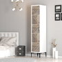Hanah Home Armario Kumsal P - Blanco Ancho 40 cm x Alto 47.5 cm x Profundo 201.4 cm Tablero Melamina Robusto y Elegante para Dormitorio