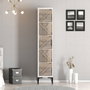 Hanah Home Armario Kumsal P - Blanco Ancho 40 cm x Alto 47.5 cm x Profundo 201.4 cm Tablero Melamina Robusto y Elegante para Dormitorio