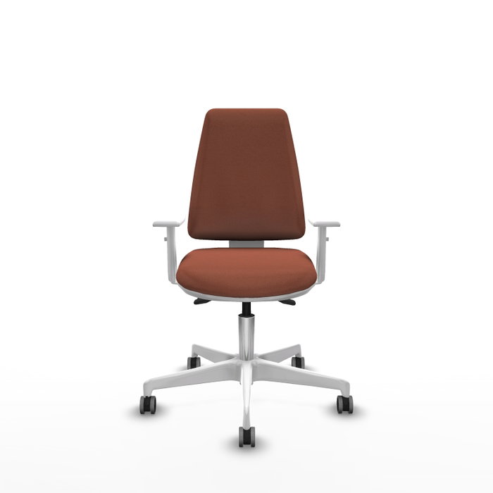 PIQUERAS Y CRESPO Silla de oficina Elche con mecanismo Asincro, Tela Marrón y Base Blanca PIQUERAS Y CRESPO Silla de oficina Elche con mecanismo Asincro, Tela Marrón y Base Blanca