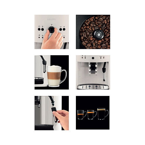 Krups EA 8105 Máquina de Café Espresso Automática, Cappuccinatore, Molinillo Integrado, 15 Bar, 1.6L, 1450W, Color Blanco