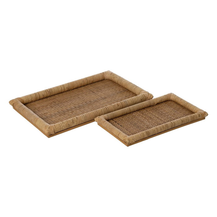 Ixia Set de 2 Bandejas de Ratán Natural Decoración 47,5 x 30 x 4 cm y 36,5 x 21 x 3 cm Ixia Set de 2 Bandejas de Ratán Natural Decoración 47,5 x 30 x 4 cm y 36,5 x 21 x 3 cm