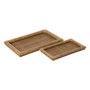 Ixia Set de 2 Bandejas de Ratán Natural Decoración 47,5 x 30 x 4 cm y 36,5 x 21 x 3 cm
