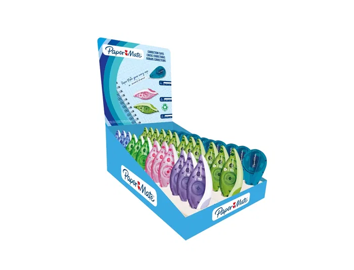 Corrector Paper Mate Cinta Dryline Grip Expositor De 36 Unidades Colores Surtidos