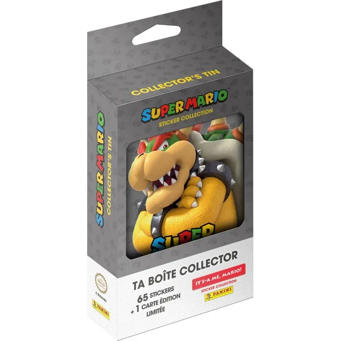 Panini Lata Coleccionable Super Mario 2: 13 Sobres, 65 Pegatinas + Tarjeta Edición Limitada - PAN8051708024876