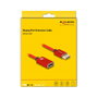 DeLOCK Cable de extensión DisplayPort 8K 60 Hz 1 m Rojo Metal sin función de bloqueo