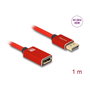 DeLOCK Cable de extensión DisplayPort 8K 60 Hz 1 m Rojo Metal sin función de bloqueo