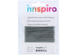 Innspiro Cordón de algodón encerado verde gris 0,5mm 5m