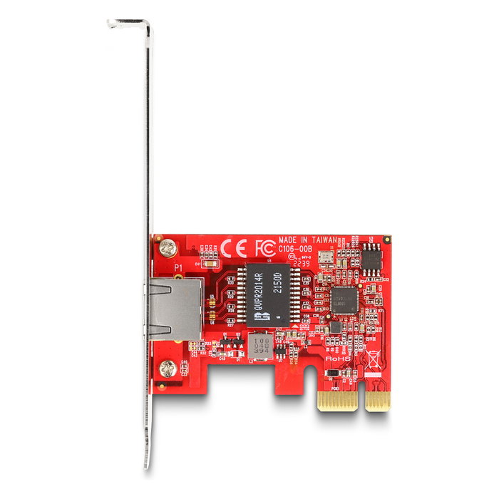 DeLOCK PCI Express x1 Tarjeta de Red 2.5 Gigabit LAN Intel i225-V - Ethernet RJ45 2500 Mbit/s Full Duplex Jumbo Frames para Windows 10/11 y Linux