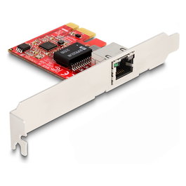 DeLOCK PCI Express x1 Tarjeta de Red 2.5 Gigabit LAN Intel i225-V - Ethernet RJ45 2500 Mbit/s Full Duplex Jumbo Frames para Windows 10/11 y Linux