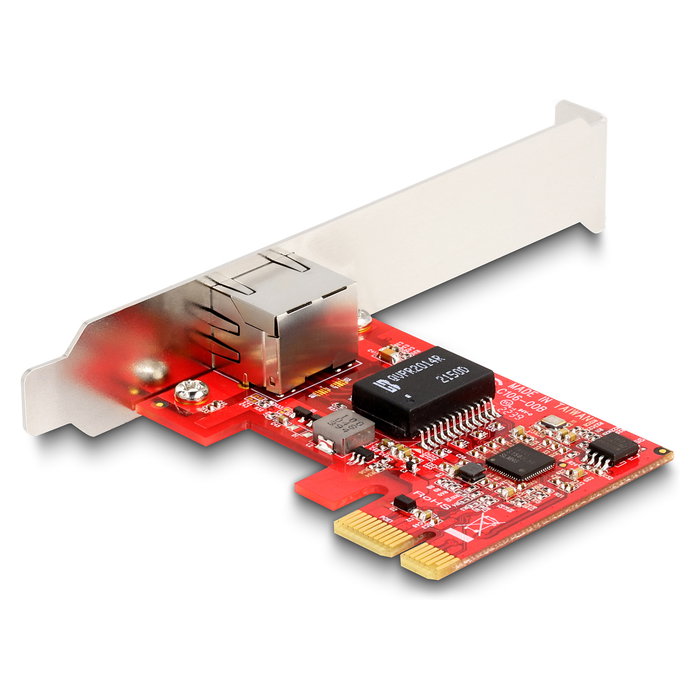 DeLOCK PCI Express x1 Tarjeta de Red 2.5 Gigabit LAN Intel i225-V - Ethernet RJ45 2500 Mbit/s Full Duplex Jumbo Frames para Windows 10/11 y Linux
