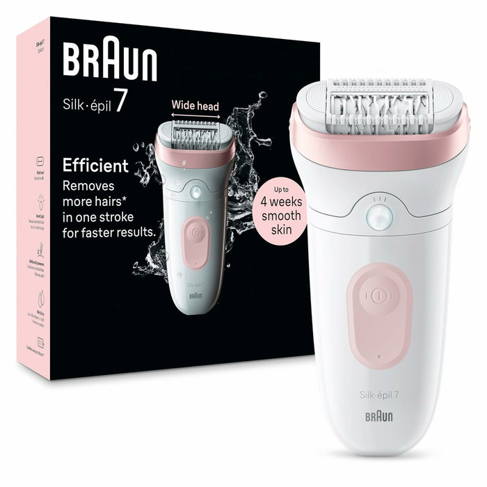 Braun Silk-épil 7 7-000 Depiladora Eléctrica Recargable Rosa y Blanco Braun Silk-épil 7 7-000 Depiladora Eléctrica Recargable Rosa y Blanco
