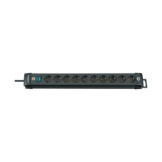 Brennenstuhl Regleta Premium-Line 10 tomas con cable de 3m, negro