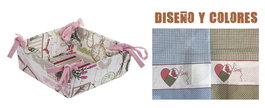 DKD Home Decor Cesta de Algodón LOVE 2 Surtido de 2 Unidades