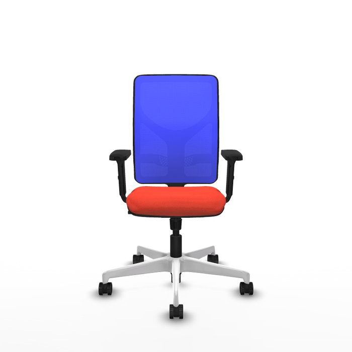 PIQUERAS Y CRESPO Silla de oficina Motilla con mecanismo Sincro, Tela Naranja oscuro y Malla Azul
