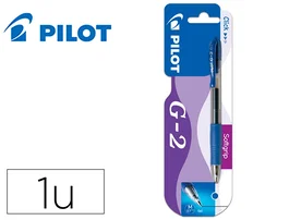 Pilot Bolígrafo G-2 Azul Tinta Gel Retráctil Sujeción de Caucho en Blister