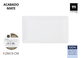 La Mediterranea Bandeja de Melamina Mate White 25 x 15 x 2 cm (12 Unidades) extra_attributes_supplier_next_arrival_qty: 0
