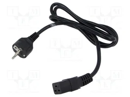 POS Cable de alimentación H05VV-F con clavija CEE 7/7 y conector IEC C19 hembra, 1,5m