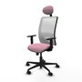 PIQUERAS Y CRESPO Silla de oficina Zulema Rosa y Blanco con Mecanismo Sincro