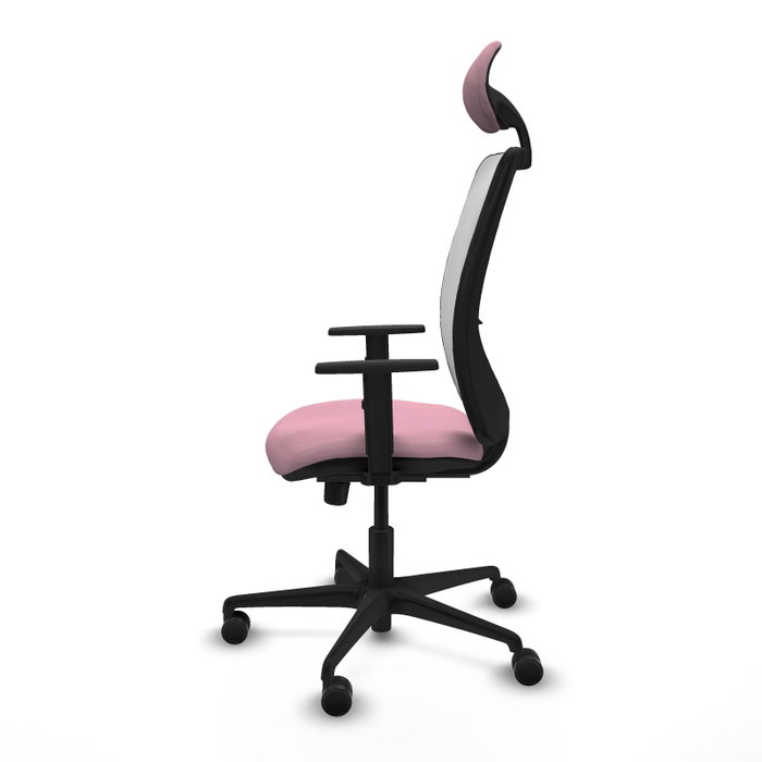 PIQUERAS Y CRESPO Silla de oficina Zulema Rosa y Blanco con Mecanismo Sincro
