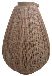 DKD Home Decor Portavelas de Madera, Lino y Cristal Marrón