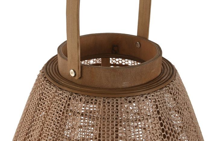 DKD Home Decor Portavelas de Madera, Lino y Cristal Marrón