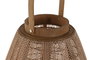 DKD Home Decor Portavelas de Madera, Lino y Cristal Marrón