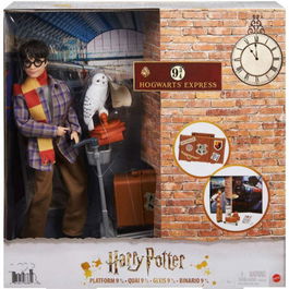 Mattel Harry Potter Figura Harry Potter y Hedwig Playset Plataforma 9/4 con Accesorios Muñeco 26cm Recomendado +6 Años